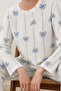 Women's Patterned Breathable Ecru Pajama Set 4690 - 6