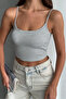 Strappy Patterned Crop Blouse with Breast Support - 8