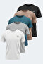 Hardflex Set of 5 Men's Black - White - Gray - Mink - Petrol T-Shirts