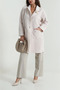 Women's Boucle Fabric Buttoned Pocketed Double-Breasted Collar Long Jacket - 2