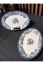 Velour Anthracite Boat Plate Set of 2 26cm Porcelain