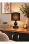 Beren Black-Legged Table Lamp with Top Hat - 2