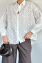 White Self Patterned Shirt - 2