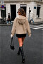 Women's Detachable Hooded Beige Short Trench Coat-00212667 - 2