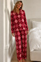 Women's Bürümcük Full Length Red Pajama Set - 6