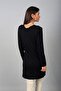 Women's Front Embossed Patterned Round Neck Long Sleeve Tunic - 4