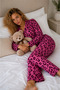 Women's Knitted Shirt Collar Lilac Pajama Set - 5