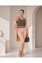 Women's Round Neck Patterned Undershirt, Long Cardigan and Trousers, 3-Piece Stylish Combination Set - 4