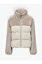 Onlwanja Fur Puffer Mix Jacket Noos Otw Women's Beige Coat - 15292945