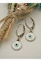Nazar Beaded Mini Earrings - Silver Color - - 3
