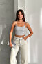 Strappy Patterned Crop Blouse with Breast Support - 2