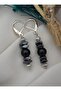 Hematite and Onyx Stone Earrings - Silver Color - - 2