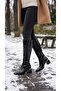Women's Below the Knee Cream Heeled Shiny Detailed Zippered Leather Look Long Boots - 8