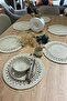 Chrysanthemum Model 6-Piece Round American Service Set (33 cm) |   Washable Vegan Supla Set (11 Colors) - 2