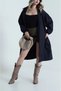 Women's Double-neck Collar Waist Balloon Sleeve Trench Coat - 3