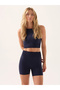 Motion High Waist Pocket Shorts Navy Blue - 2