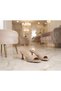 Women's Black Patent Leather Goblet Heeled Slippers - Blunt Toe Open-Toe Thin Heeled Evening Dress Slippers - 3