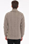 Mink 80% Wool 20% Acrylic Hair Knitted Patterned Buttoned Shawl Collar Knitwear Cardigan Trist-5369 - 4