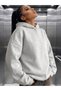 Gray Basic Plain Sweatshirt - Oversized Hooded Sweatshirt