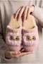 Women's Plush House Slippers with Cute Owl Figure and Stone Metal Detail, Closed Toe Soft Winter Slippers - 5