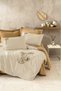 Embroidered Ranforce Double Duvet Cover Set Palmira Mustard