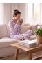 Women's Long Sleeve Camisole Bowknot Lilac Pajama Set C7T4N807 - 3