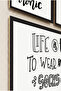 Endless Love & Laundry Concept - 3-Piece Black Wooden Frame Look Mdf Painting Set - 5