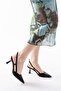 Zri̇n-725 Premium Black Sequin Patterned Pointed Toe Heeled Shoes 7.5 cm - 7
