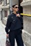 Women's Black Bead Embroidered Adjustable Elastic Jacket - 3