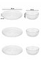 13917-1 Aren Mozaik 12 Piece Glass Presentation Set – 6 Cake Plates and 6 Snack Bowls - 5