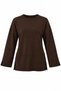 Women's Crew Neck Bat Sleeve Slit Detailed Long Blouse 0250 - 2