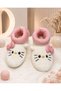 Women's Plush Powder Hello Figured Home Boots Winter Warm Soft Soled Cute Slippers Home Slippers - 4