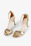 Women's Gold Thin Strap 9 cm Heeled Evening Dress Sandals - 4