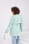 Women's Oversize Trench Coat Short Length Stand Collar Buttoned Pocketed Stylish Model - 3