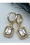 Baget Stone Jeweler's Work Earrings - Gold Color -