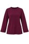 Women's Crew Neck Bat Sleeve Slit Detailed Long Blouse 0250 - 2