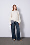 Oversize Circular Neck Tricot Sweater Ecru - 2