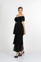 Women's Summer Black Madonna Collar Layered Tulle Dress 50428 - 3