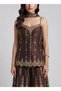 Coffee Brown Embroidered Top & Palazzo Set – Women's Indian Ethnic Wear - 3