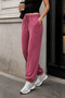 Women's Draped Modal Touch Textured Sweatpants with Elastic Cuffs - 4