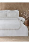 Delia Embroidered Cotton Satin Double Duvet Cover Set
