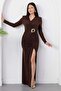 Double-Breasted Collar, Waist Buckle, Long Sleeve Dress K-262671 - 6