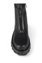 Women's Genuine Real Leather Front Zipper Black Boots - 3