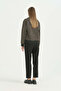 Tweed Stylish Jacket - Brown - 4