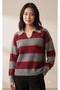 Women's Polo Collar Oversize Soft Textured Knitwear Sweater