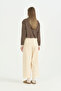 Striped Short Jacket - Brown - 4