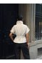 Women's Short Sleeve Trench Coat with Epaulet Detail - 3
