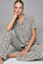 Women's Short Sleeve Comfortable Gray Pajama Set 4731 - 3
