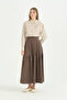 Asymmetrical Gathered Detailed Skirt - Brown