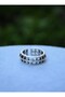 Bohemian ring - silver color - - 2